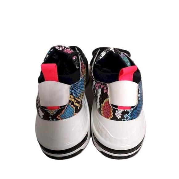 Steve Madden Cliff Bright Multicolor Snake Print Leather Sneakers 8 - Picture 6 of 9